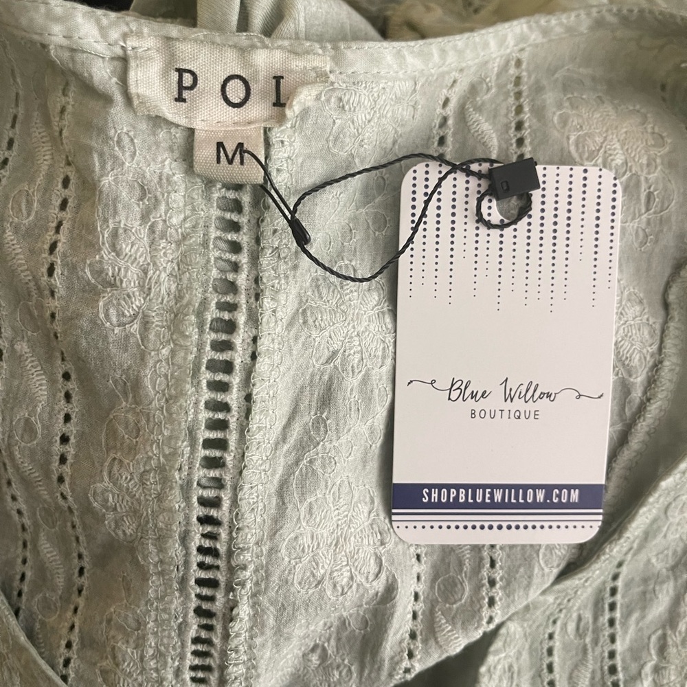POL Victorian Romantic Sage Green Blouse Tunic Top NWT - Picture 4 of 6